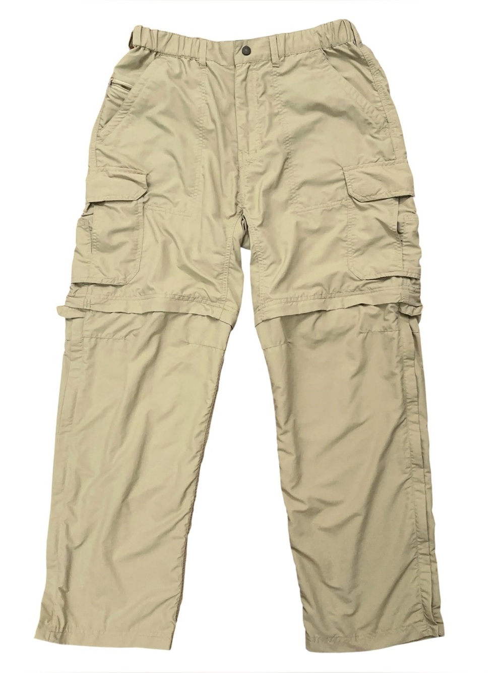 REI Sahara Convertible Pants Mens M Cargo Pockets 30" Inseam Hiking Nylon Beige
